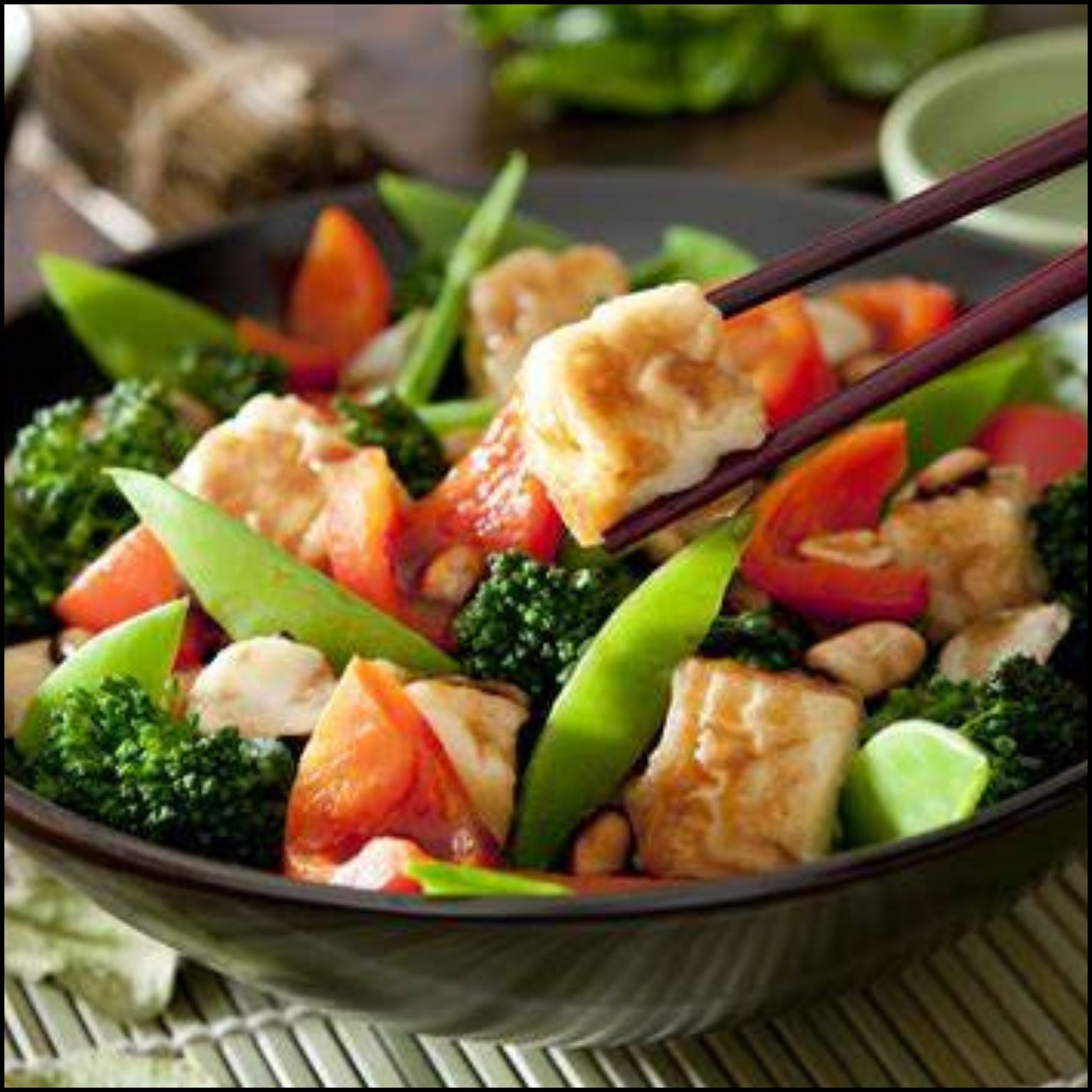 WOK FRIED ASSORTED VEGETABLE WITH TOFU AND MUSHROOM